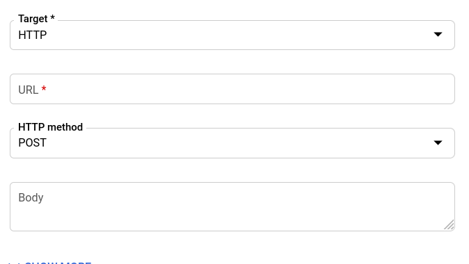 Cloud Scheduler Job Target - HTTP